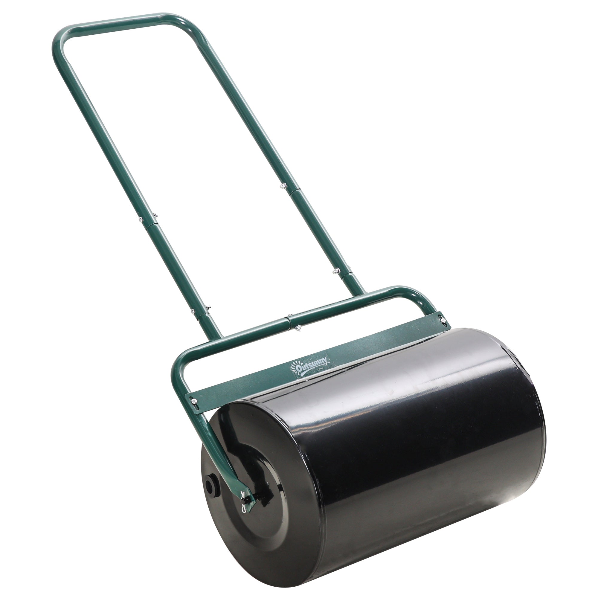 20-Inch Push/Tow Behind Lawn Roller Filled, Yard Roller with 10 Gal Water or Sand, Dark Green