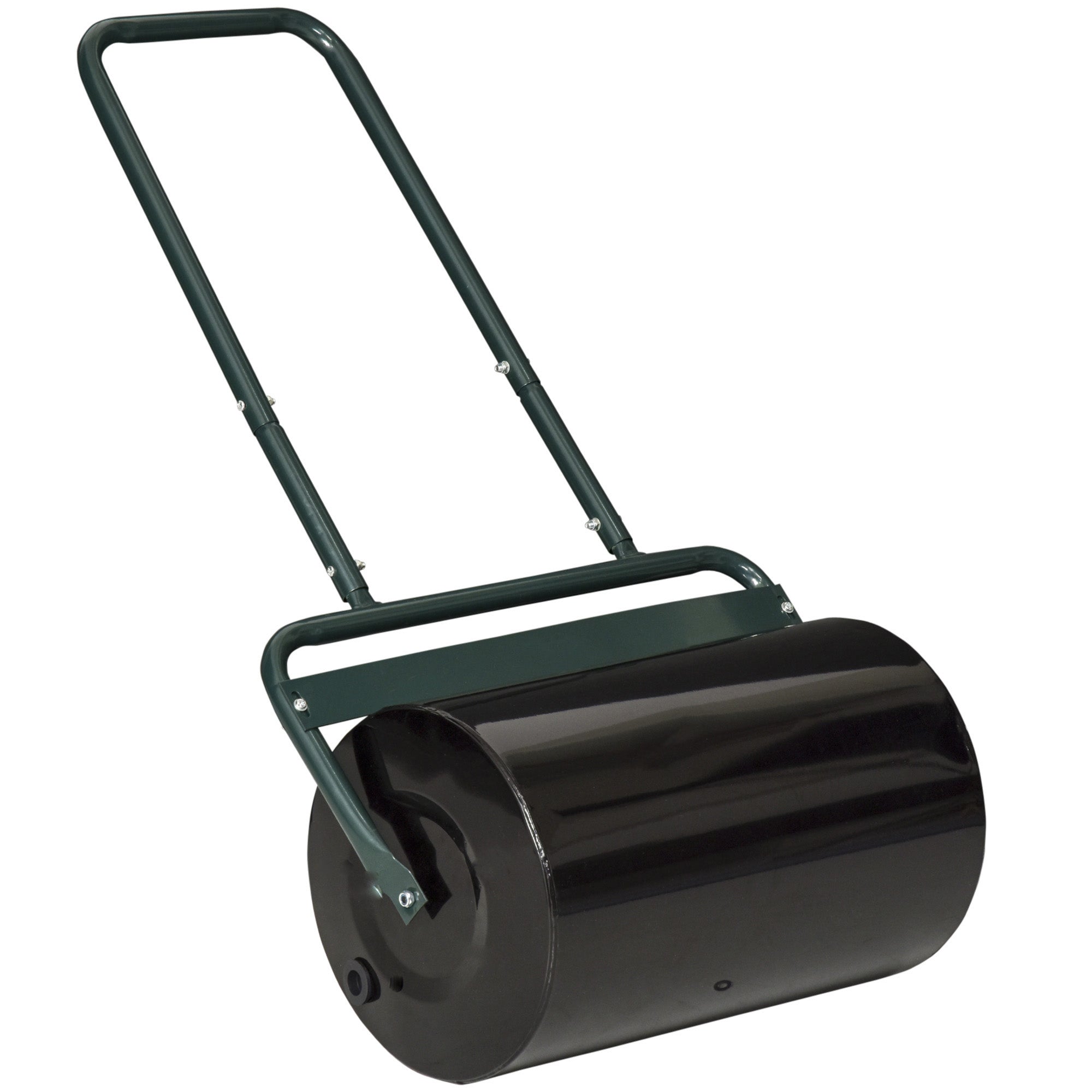 20-Inch Push/Tow Behind Lawn Roller Filled, Yard Roller with 10 Gal Water or Sand, Dark Green