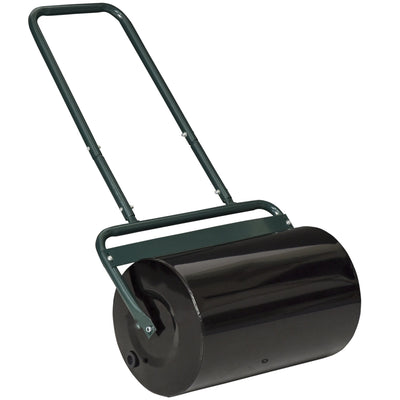 20-Inch Push/Tow Behind Lawn Roller Filled, Yard Roller with 10 Gal Water or Sand, Dark Green