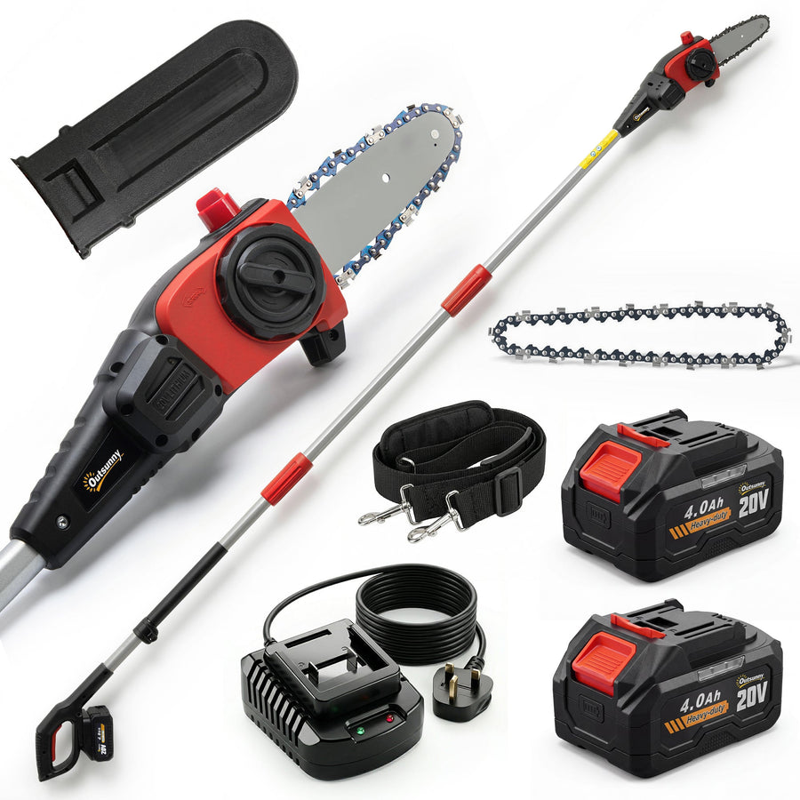 18V 8" Cordless Pole Chainsaw with 2 Batteries and Charger