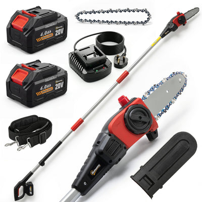 18V 8" Cordless Pole Chainsaw with 2 Batteries and Charger