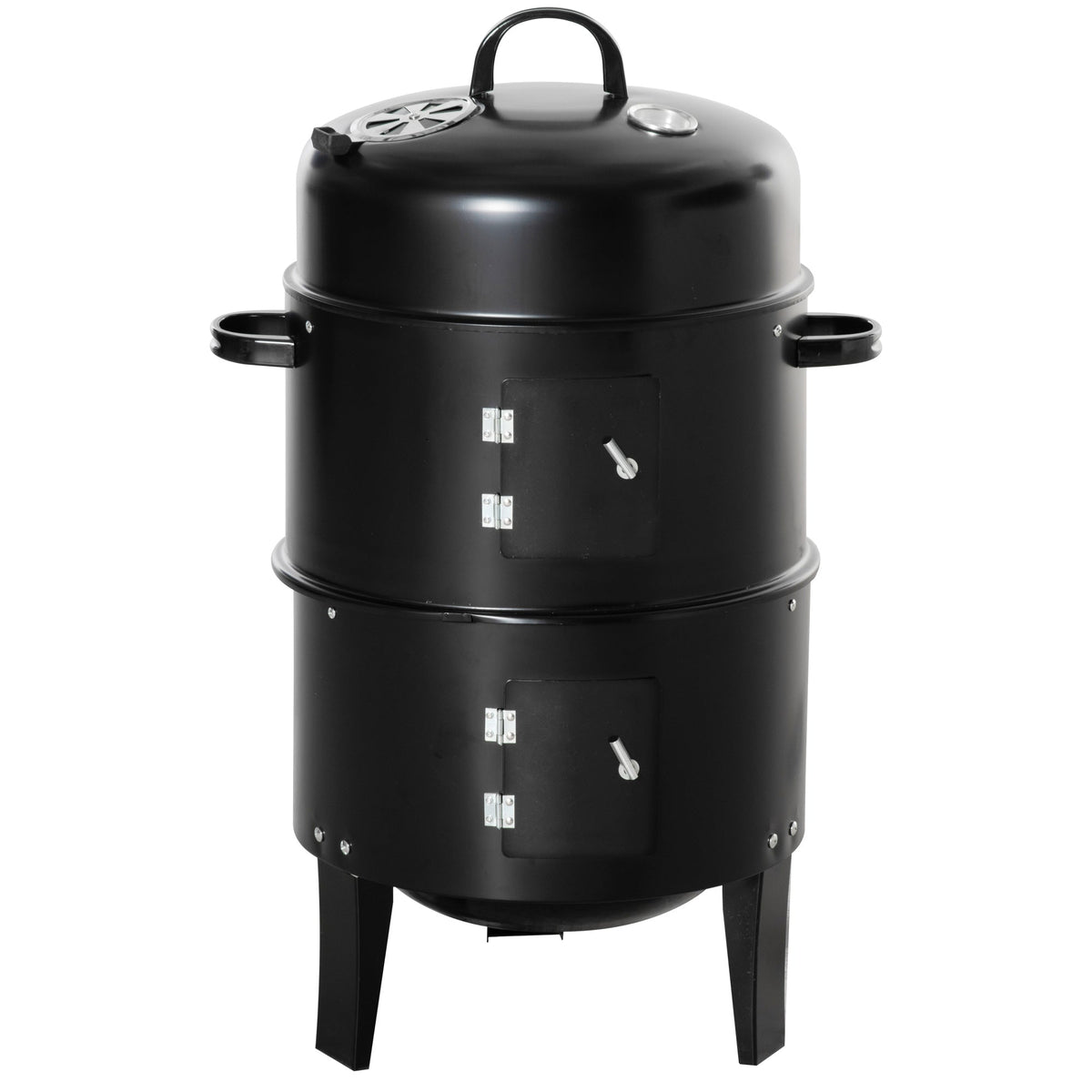 16" Vertical Charcoal Smoker with Dual Cooking Zones, Black