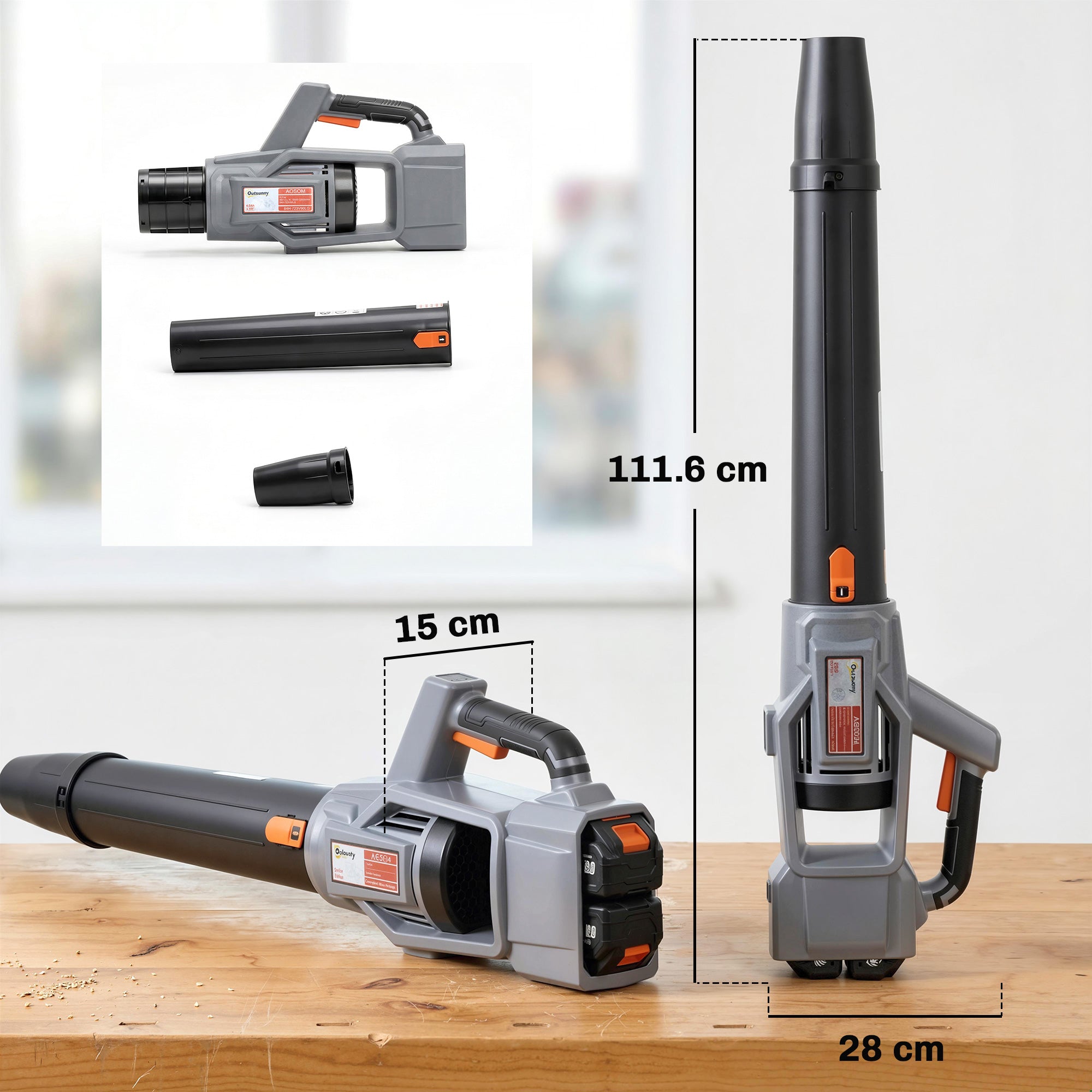 36V Cordless Leaf Blower with 2 Batteries and Charger