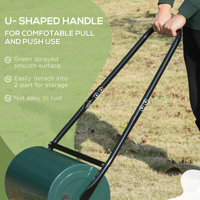 30L Heavy Duty Water/Sand Filled ¦µ32cm Garden Steel Lawn Roller, Dark Green
