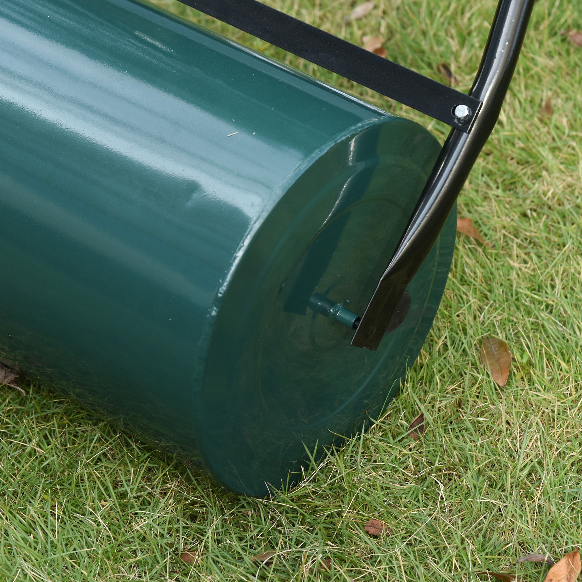 30L Heavy Duty Water/Sand Filled ¦µ32cm Garden Steel Lawn Roller, Dark Green