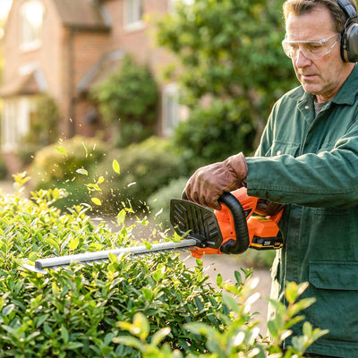 20" Cordless Hedge Trimmer with Battery and Charger, Orange