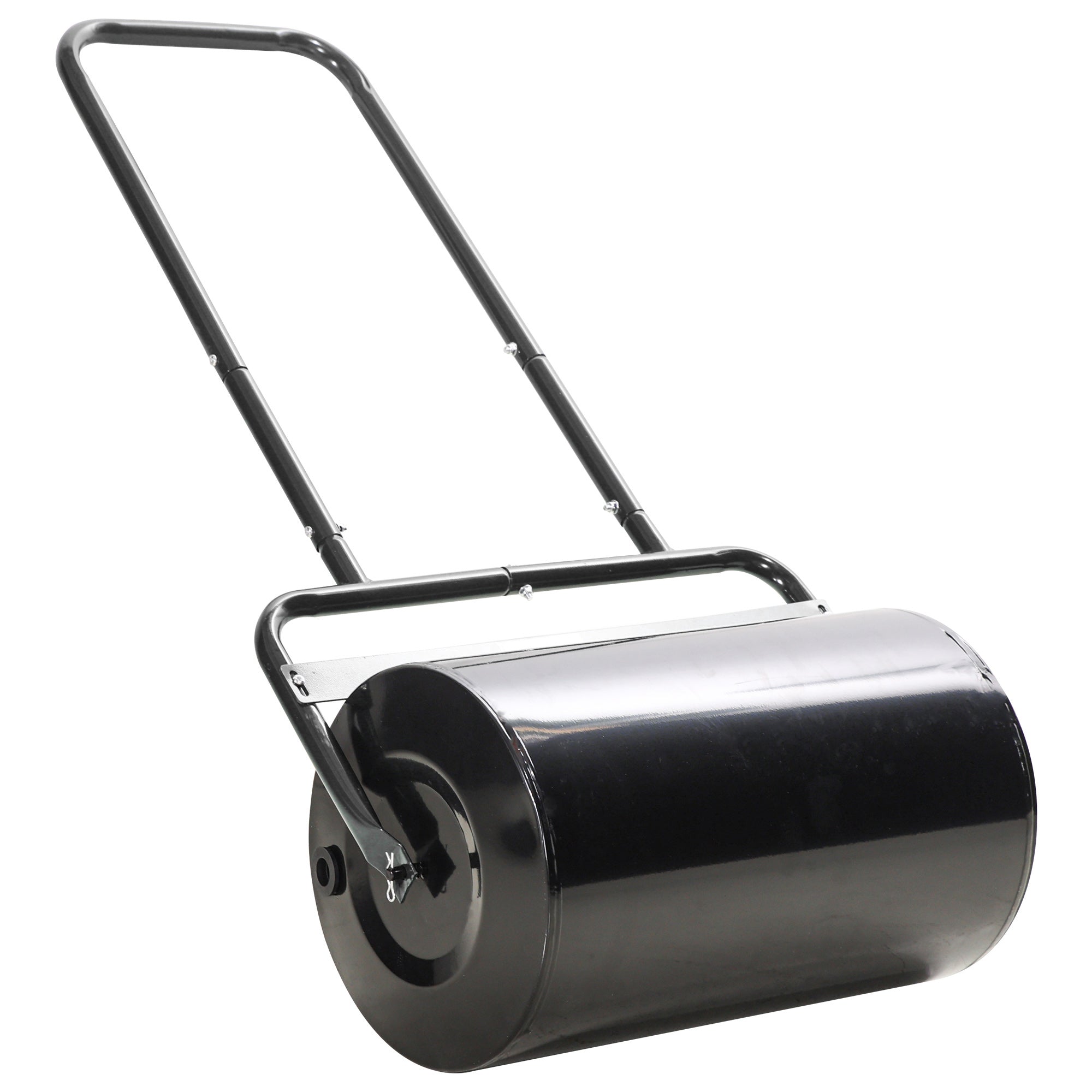20-Inch Push/Tow Behind Lawn Roller Filled, Yard Roller with 10 Gal Water or Sand, Black