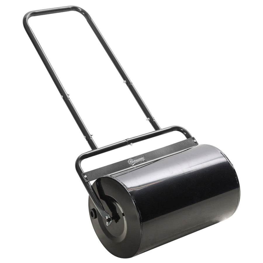 20" Heavy Duty Lawn Roller, Filled with 11 Gal Water/136 Lbs Sand, Black