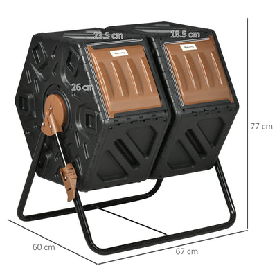 130L Rotating Composter with Ventilation Openings and Steel Legs