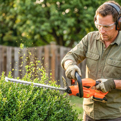 20" Cordless Hedge Trimmer with Battery and Charger, Orange