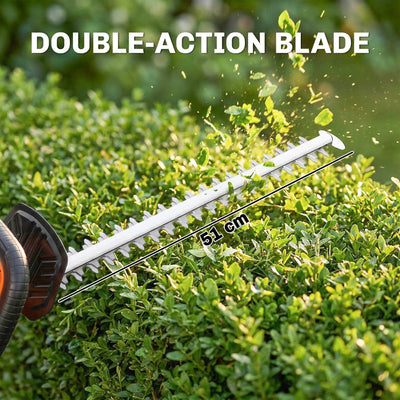 20" Cordless Hedge Trimmer with Battery and Charger, Orange