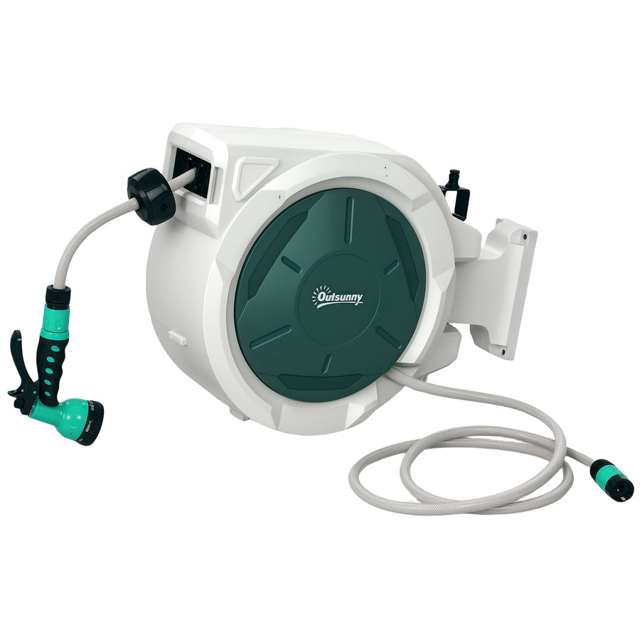 1/2 in x 65ft Retractable Garden Hose Reel with 7-Function Nozzle