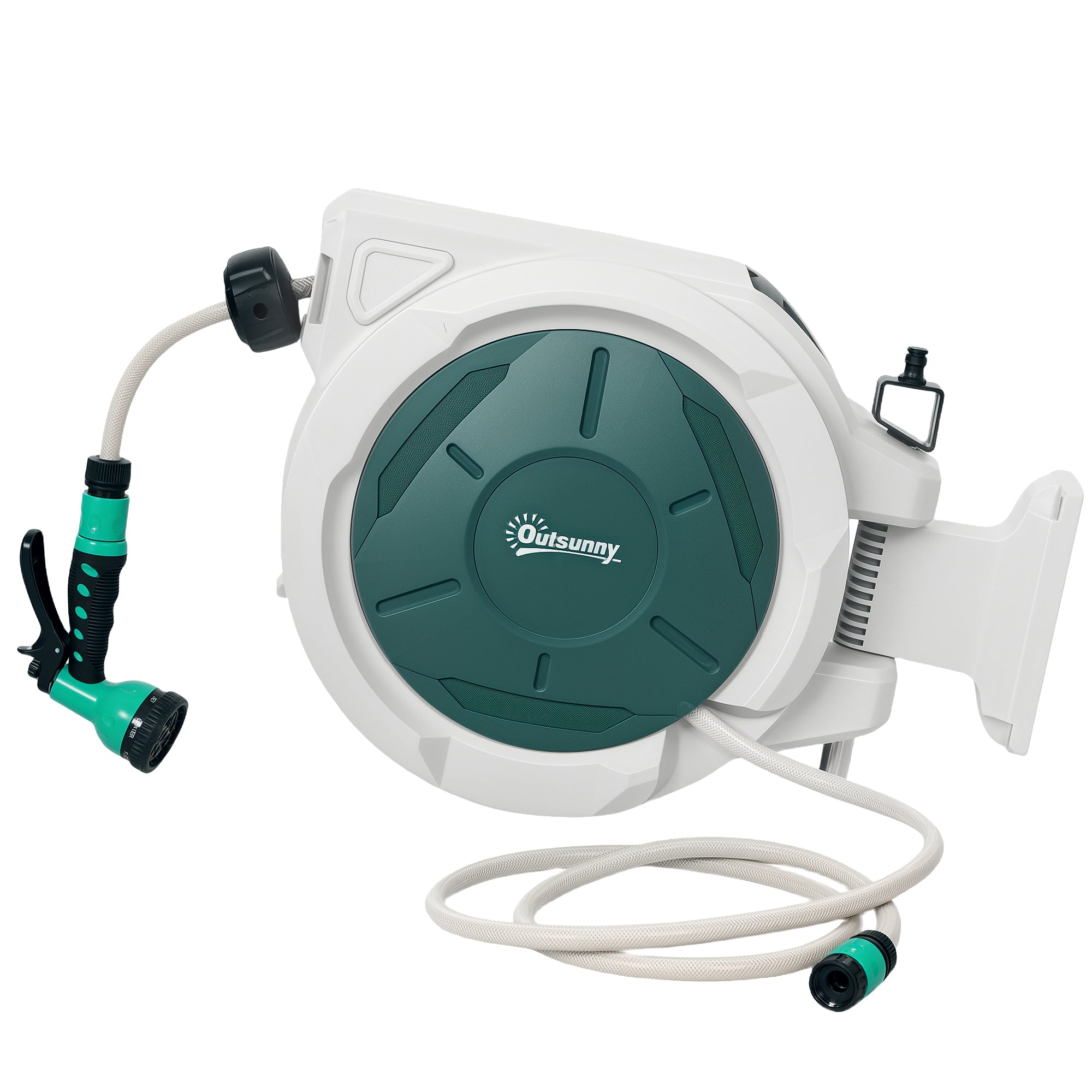 1/2 in x 65ft Retractable Garden Hose Reel with 7-Function Nozzle