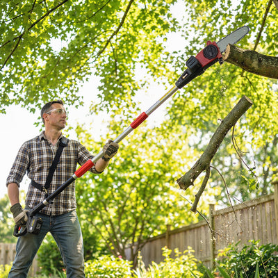 18V 8" Cordless Pole Chainsaw with 2 Batteries and Charger