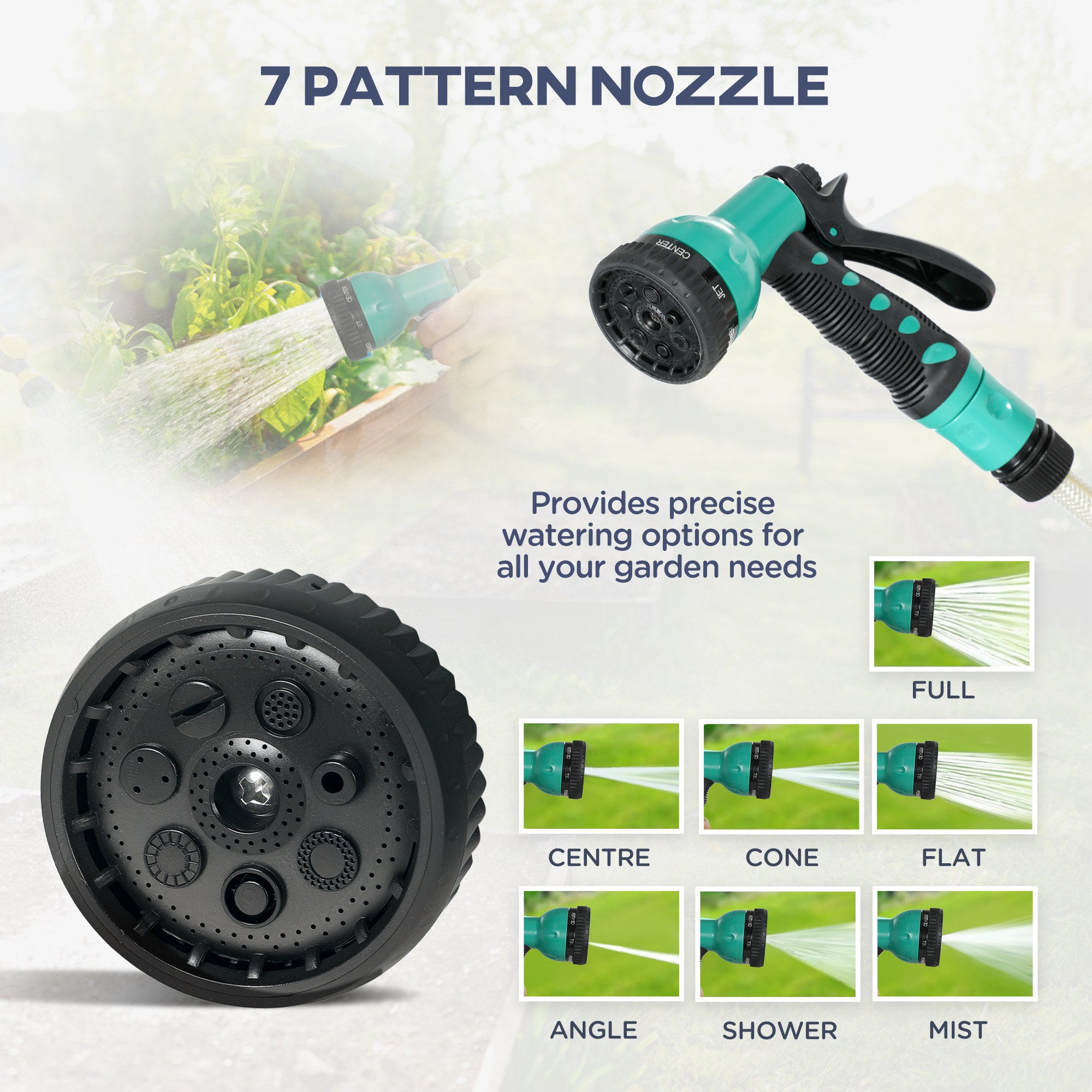 1/2 in x 65ft Retractable Garden Hose Reel with 7-Function Nozzle