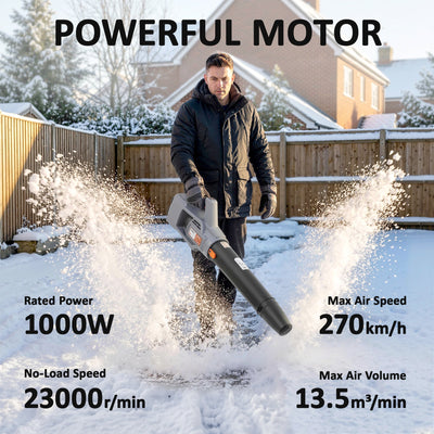 36V Cordless Leaf Blower with 2 Batteries and Charger
