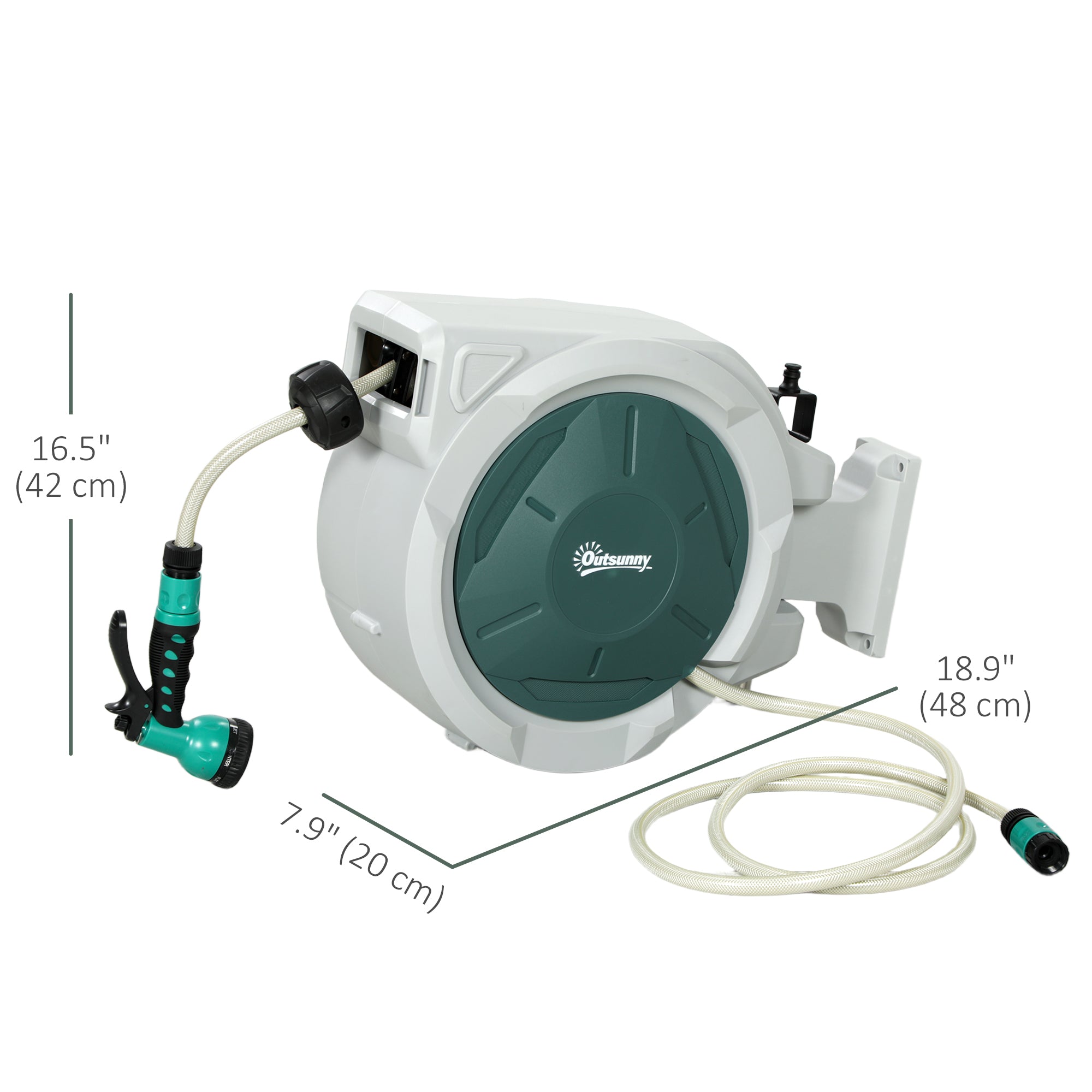 1/2 in x 65ft Retractable Garden Hose Reel with 7-Function Nozzle