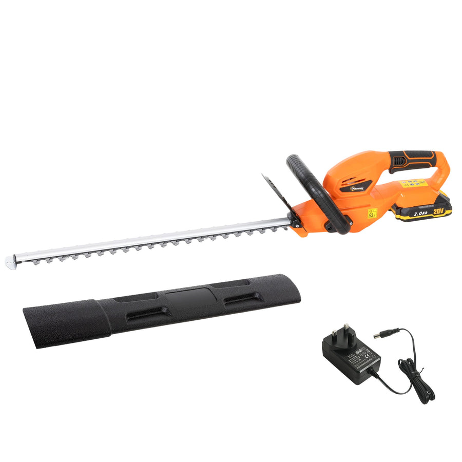 20" Cordless Hedge Trimmer with Battery and Charger, Orange