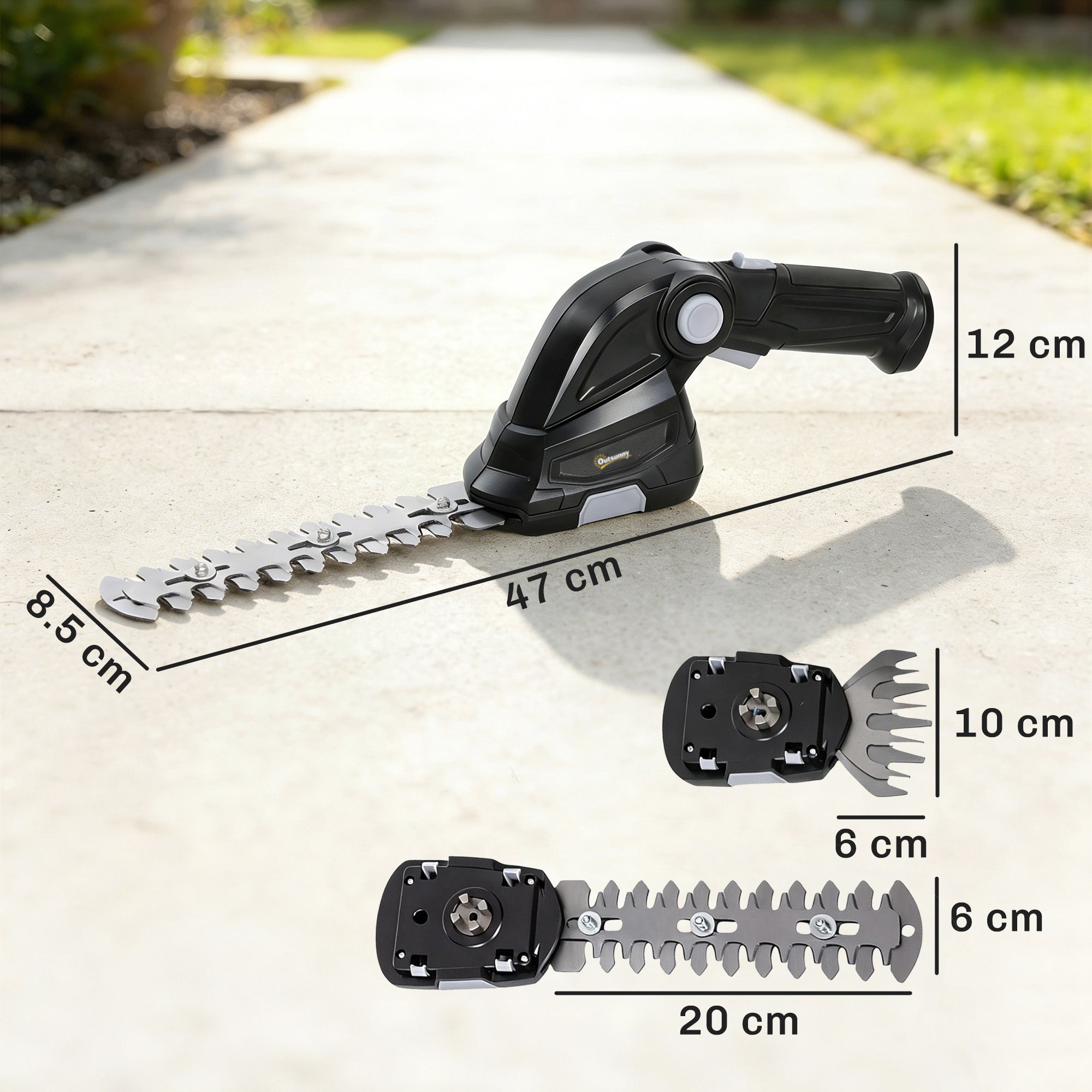 2-in-1 Cordless Hedge Trimmer & Grass Shear with 2 Batteries